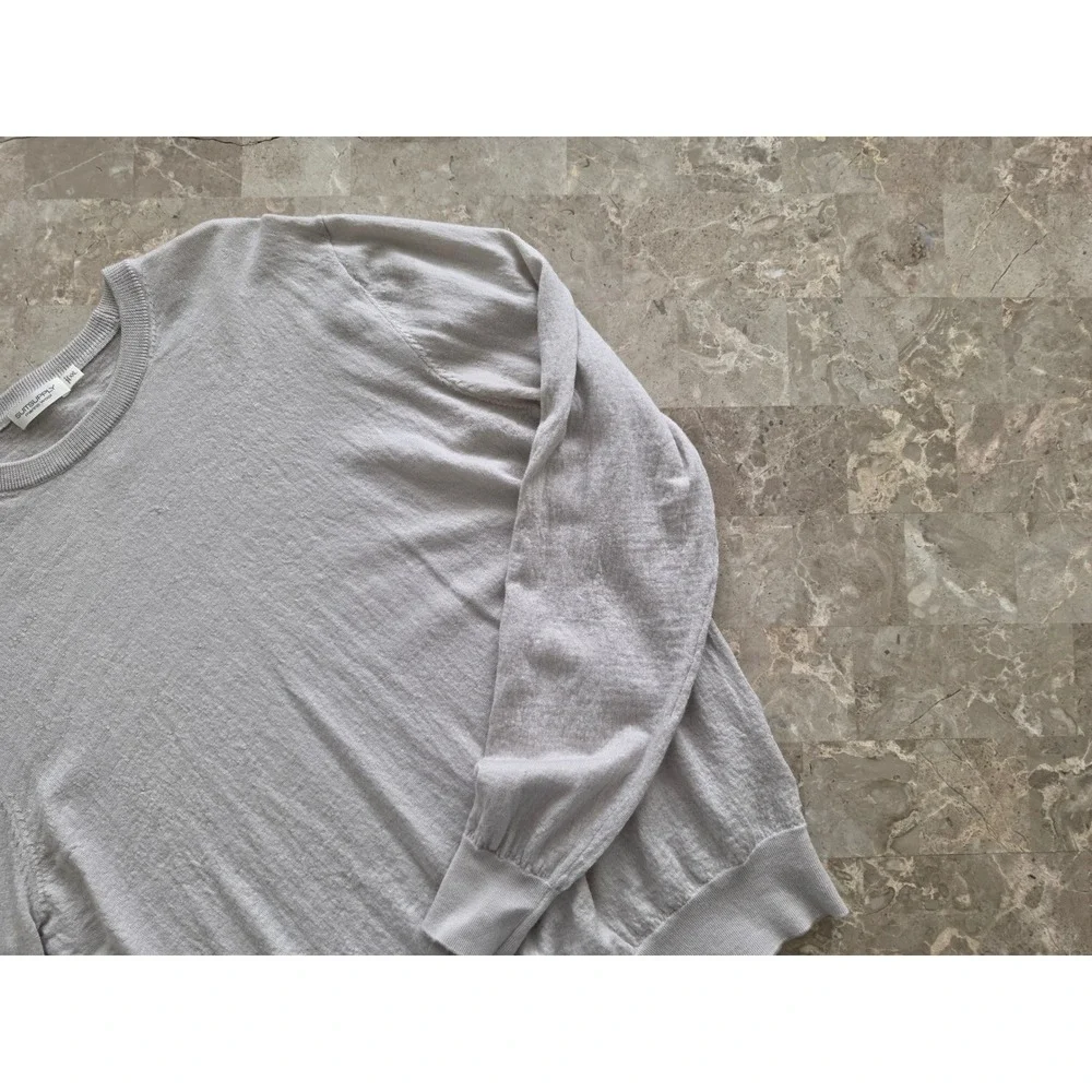 Suitsupply Mens XXL Light Gray 100% Merino Wool‎ Crewneck Sweater Knit Top